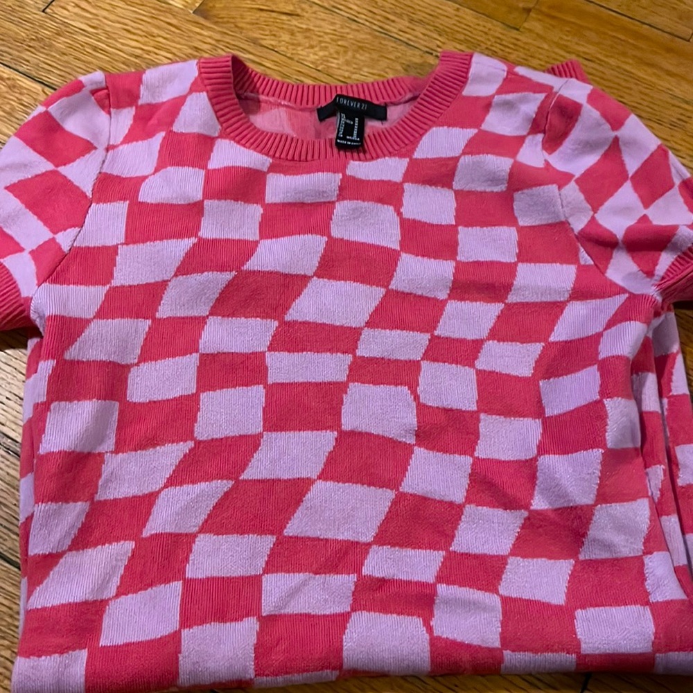 Checkered pink dress